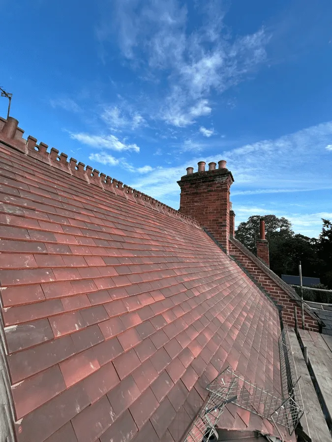 Chimney stack and traditional ridge heritage Shropshire building