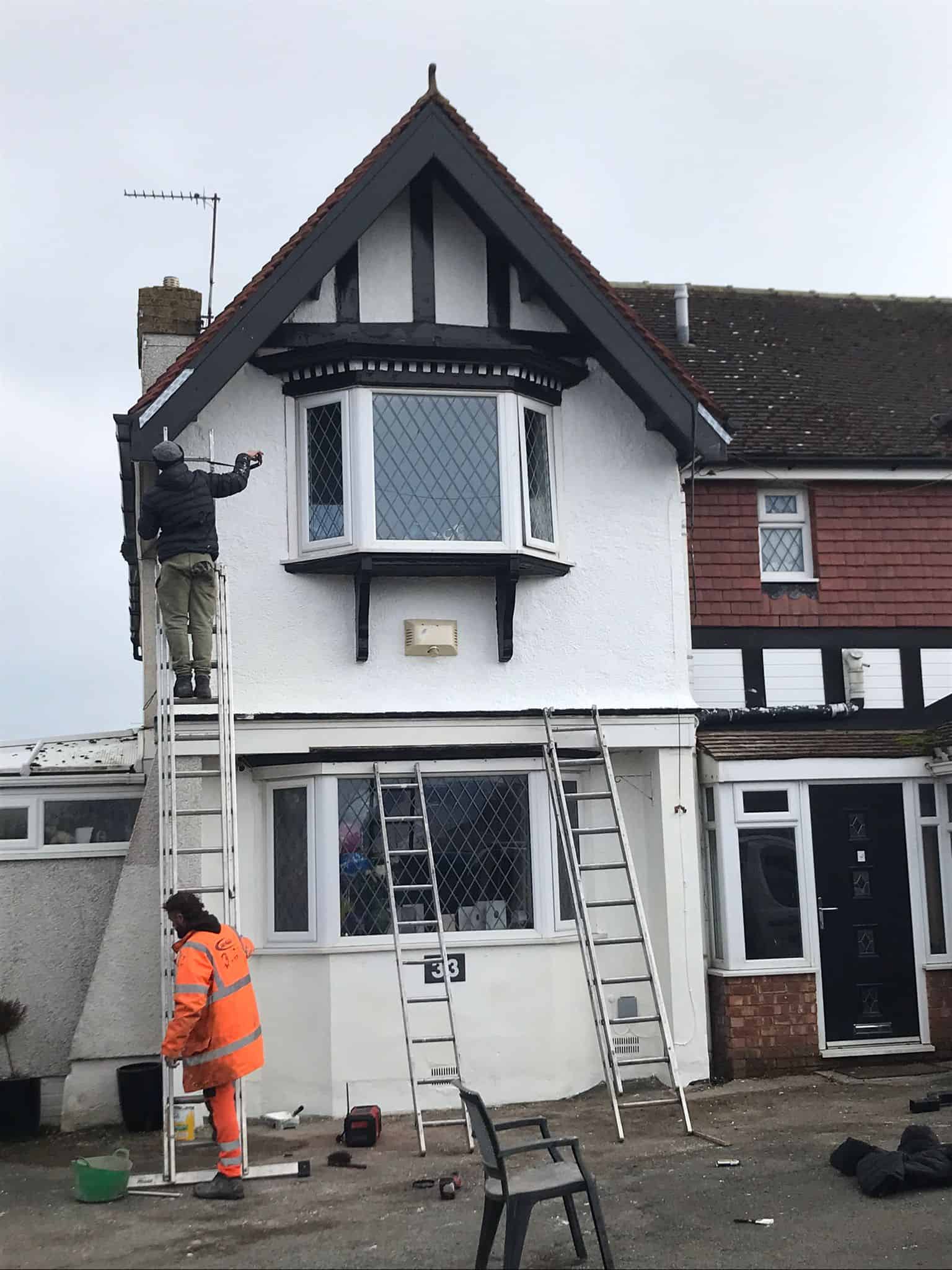 Emergency leak repair work to guttering and fascias on residential property