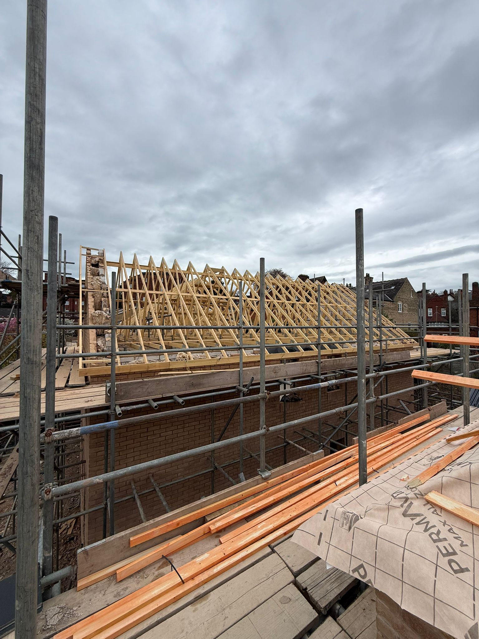 New pitched roof installation on a new-build house in Shropshire